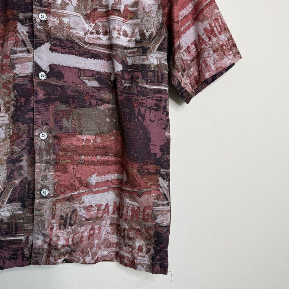 No Boundaries M/L Vintage Graffiti Button Up Short Sleeve Shirt 90’s Y2K Grunge - Picture 3 of 13